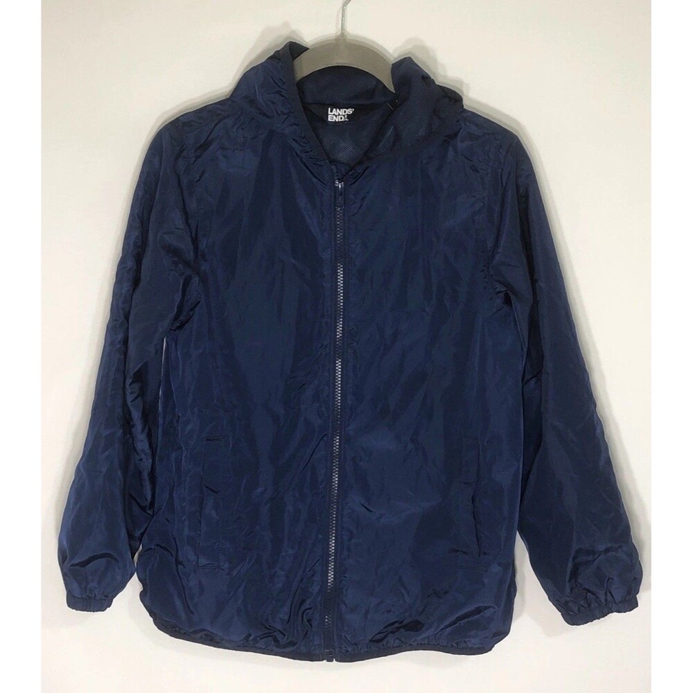 Youth Lands End Kids Rain Jacket Windbreaker, Large, Unisex, Boys, Girls 10/12 M